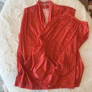 Vintage JCPenney Red Patterned Skirt Set Size 16W/18W BW